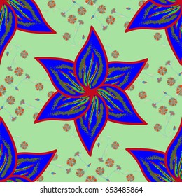 Floral seamless pattern with bright summer flowers in colors.