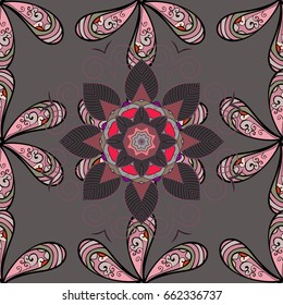 Floral seamless pattern with bright summer flowers in colors. Endless vector texture for romantic design, decoration, greeting cards, posters, wrapping, for textile print and fabric.