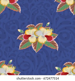 Floral seamless pattern with bright summer flowers. Endless vector texture for romantic design, decoration, greeting cards, posters, invitations, advertisement, for textile print and fabric.