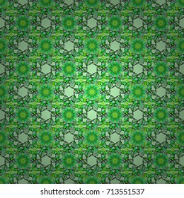 Floral seamless pattern with bright summer flowers in green, neutral colors. Endless vector texture for romantic design, decoration, greeting cards, posters, wrapping, for textile print and fabric.