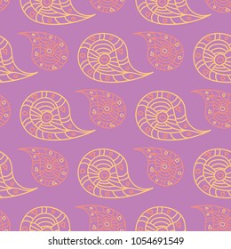 Floral seamless pattern. Bright violet background with colored design for textile and wallpapers