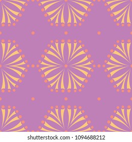 Floral seamless pattern. Bright violet background with colored design for wallpapers, textile and fabrics