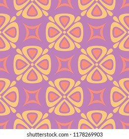 Floral seamless pattern. Bright violet background with colored design for textile and wallpapers