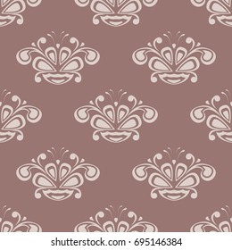 Floral seamless pattern. Brown and beige abstract background for wallpaper and textile