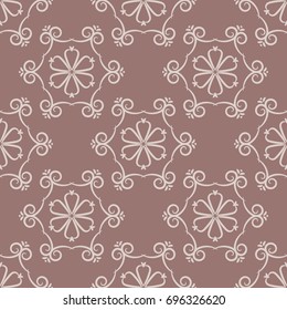 Floral seamless pattern. Brown and beige abstract background for wallpaper and textile