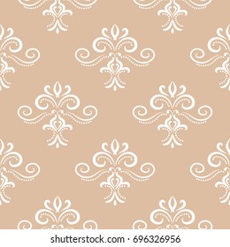 Floral seamless pattern. Brown and beige abstract background for wallpaper and textile