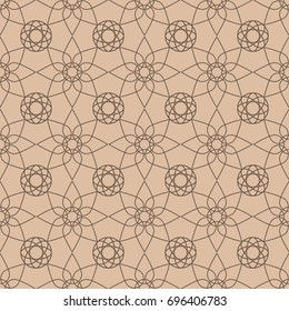Floral seamless pattern. Brown and beige abstract background for wallpaper and textile