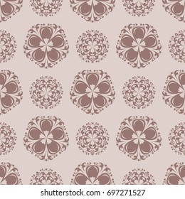 Floral seamless pattern. Brown and beige abstract background for wallpaper and textile