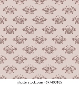 Floral seamless pattern. Brown and beige abstract background for wallpaper and textile