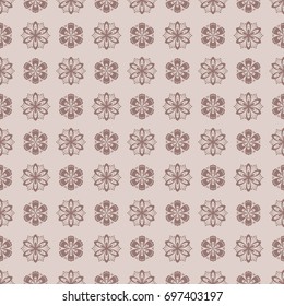 Floral seamless pattern. Brown and beige abstract background for wallpaper and textile