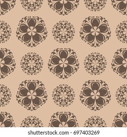 Floral seamless pattern. Brown and beige abstract background for wallpaper and textile