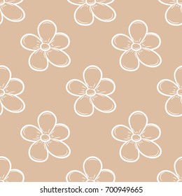 Floral seamless pattern. Brown and beige abstract background for wallpaper and textile
