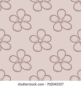 Floral seamless pattern. Brown and beige abstract background for wallpaper and textile
