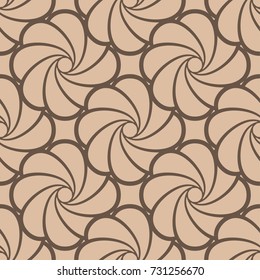 Floral seamless pattern. Brown beige background with flower elements for wallpapers and textile