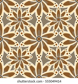 Floral seamless pattern in brown colors. vector illustration texture