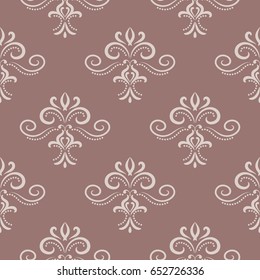 Floral seamless pattern. Brown wallpaper