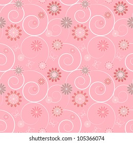 Floral seamless pattern with butterflies