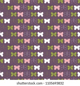 Floral seamless pattern with butterflies. Part of big flower collection of illustrations. Can be used for wallpaper, packaging and stationery, surface textures, scrapbooking, fabric prints.