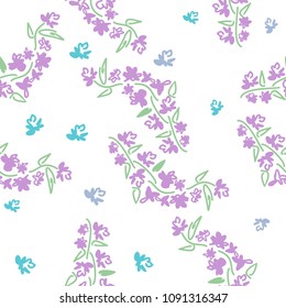 Floral seamless pattern can be used for wallpaper, website background, textile printing. Hand drawn endless vector illustration of flowers on light background. Flower theme. Summer collection.
