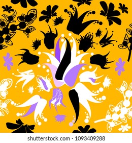 Floral seamless pattern can be used for wallpaper, website background, textile printing. Hand drawn endless vector illustration of flowers on light background. Flower theme. Summer collection.