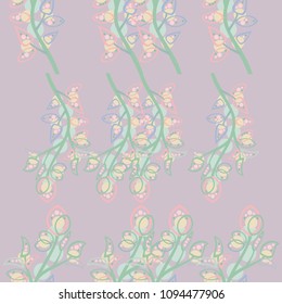 Floral seamless pattern can be used for wallpaper, website background, textile printing. Hand drawn endless vector illustration of flowers on light background. Flower theme. Summer collection.