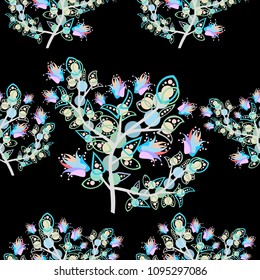 Floral seamless pattern can be used for wallpaper, website background, textile printing. Hand drawn endless vector illustration of flowers on light background. Flower theme. Summer collection.