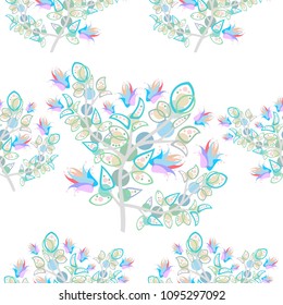 Patrón floral sin fisuras se puede utilizar para el Fondo de pantalla, fondo de Sitio web, impresión textil. Dibujado a mano Ilustración vectorial interminable de flores sobre fondo claro. Tema de flores. Colección de verano.