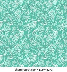 Floral seamless pattern. Can be used for wallpaper, pattern fills, web page background, surface textures, textile. Hand-drawn vector pattern.