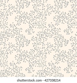 Floral seamless pattern can be used for wallpaper, website background, textile printing. Hand drawn endless vector illustration of flowers on light background. Flower theme. Summer collection.