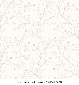Floral seamless pattern can be used for wallpaper, website background, textile printing. Hand drawn endless vector illustration of flowers on light background. Flower theme. Summer collection.