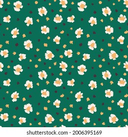 Patrón floral sin fisuras con flores de camomila. Fondo natural de diseño en la técnica del pincel.