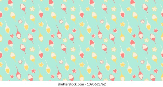 Floral seamless pattern for children, vector.