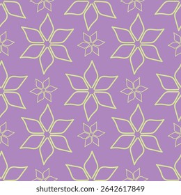 Floral seamless pattern. Climbing flowers wallpaper. Design for textile, fabric, wallpaper. Tile floral background. Two colors flowers pattern. Vector pattern
