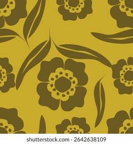 Nahtloses Blumenmuster. Klettern Blumen Tapete. Design für Textil, Stoff, Tapete. Fliesen, floraler Hintergrund. Zwei Farben Blumen Muster. Vektormuster