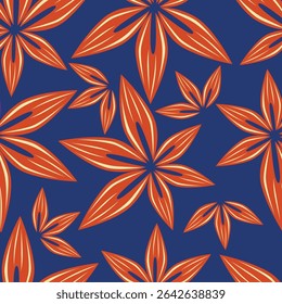 Floral seamless pattern. Climbing flowers wallpaper. Design for textile, fabric, wallpaper. Tile floral background. Two colors flowers pattern. Vector pattern