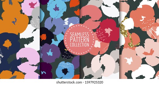 Floral seamless pattern collection. Vector design for paper, fabric, interior decor and cover