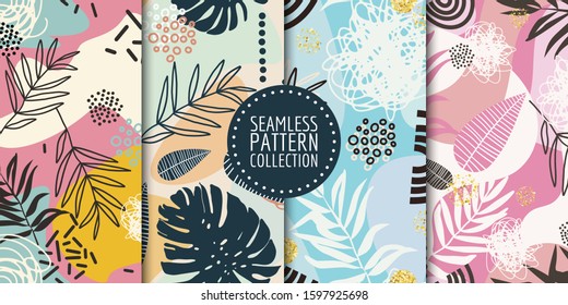 Floral seamless pattern collection. Vector design for paper, fabric, interior decor and cover