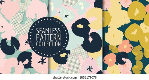 Floral seamless pattern collection. Vector design for paper, fabric, interior decor and cover