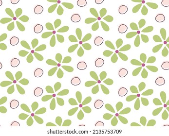 Floral seamless pattern. Colored hand drawn sketch. Repeated Flower collage vector illustration For spring, summer designs, wallpaper, textile, wrapping