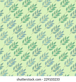 Floral seamless pattern with colored leaves for web, fabric and card design