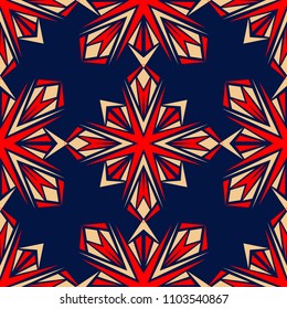 Floral seamless pattern. Colored red and blue background for wallpapers, textile and fabrics