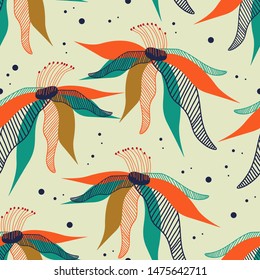 Floral seamless pattern colorful background trendy design