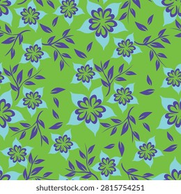 Floral seamless pattern with colorful digital flowers abstract design.
