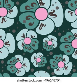 Floral seamless pattern. Colorful flowers.