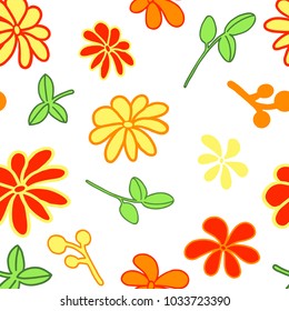 Floral seamless pattern. Colorful vector background.