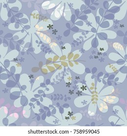 Floral seamless pattern, composition of flowers and leaves, vector illustration