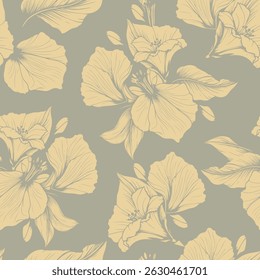 Patrón floral sin fisuras. Diseño de impresión contemporánea con flores Abstractas estilo Antiguas. Plantilla botánica de moda para el diseño moderno, tela, patrones, textil.