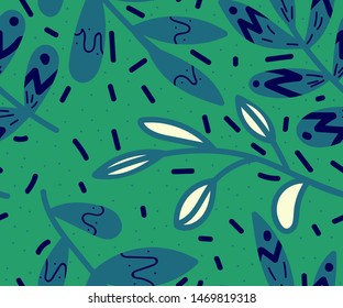 Floral seamless pattern. Creative background by hand draw.