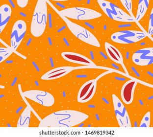 Floral seamless pattern. Creative background by hand draw.