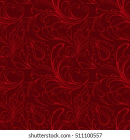 Floral seamless pattern. Crimson.